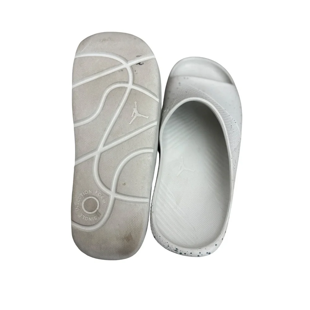 Jordan Post Slides White Grey Speckled Cement Mens‎ Size 12 DX5575-100 MS12C